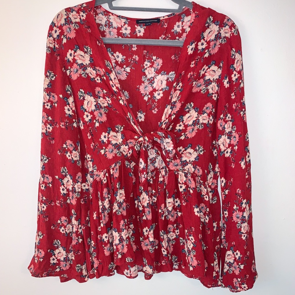 American Eagle Outfitters | size XL | Red Blouse - Picture 1 of 2